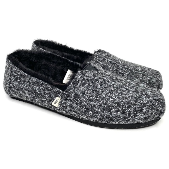 Toms Belmont Sweater Knit Slip On Shoes with Faux Fur lining Size Women’s 7 - Picture 7 of 7